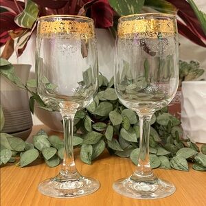 Cellini 24K Gold Rim Vintage Glasses Made in Italy